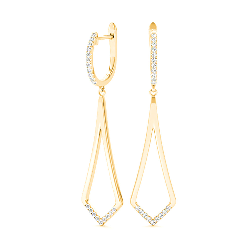 0.20 ctw Diamond Modern Drop Earrings-VIRABYANI
